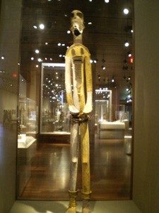 Photo of a full-length human sculpture in the African Art Gallery at the DeYoung Museum in San Francisco | Marsha J Black